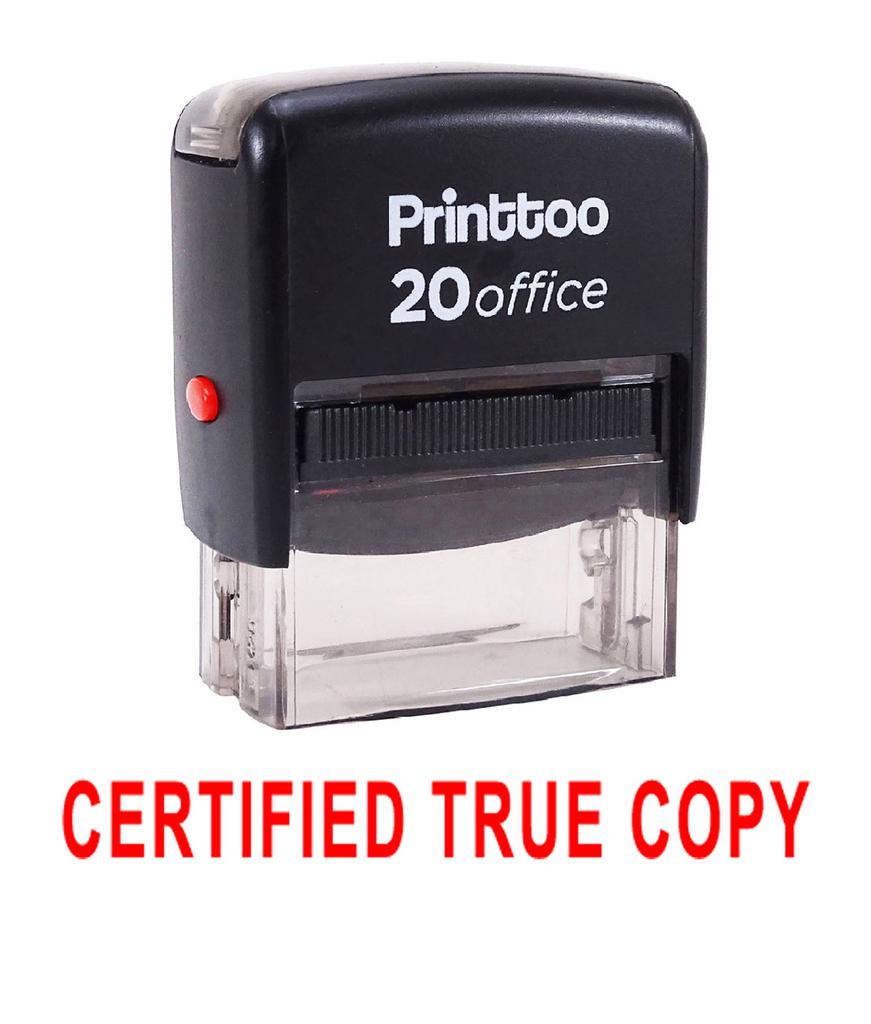 Printtoo Custom Stamp СЕРТИФИЦИРОВАННАЯ ИСТИННАЯ КОПИЯ Самостоятельная резиновая печать Office
