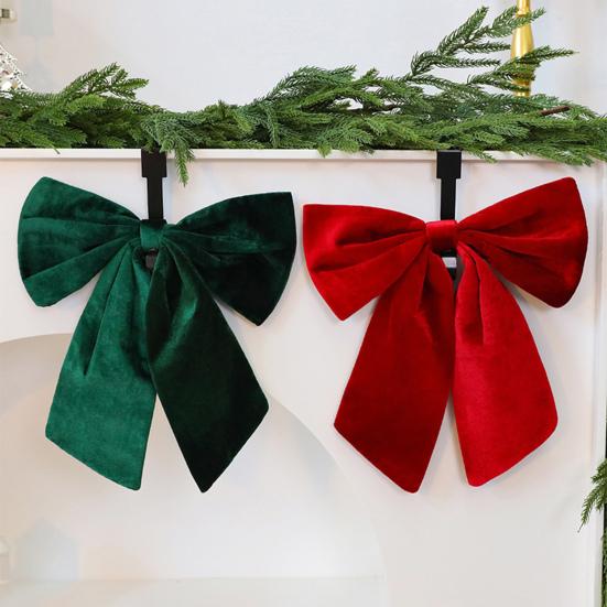 Yousheng 1/2 шт. Рождественский бант бархатный мягкий подвесной декор с колокольчиками банты рождественская тематика узор домашний декор для вечеринки