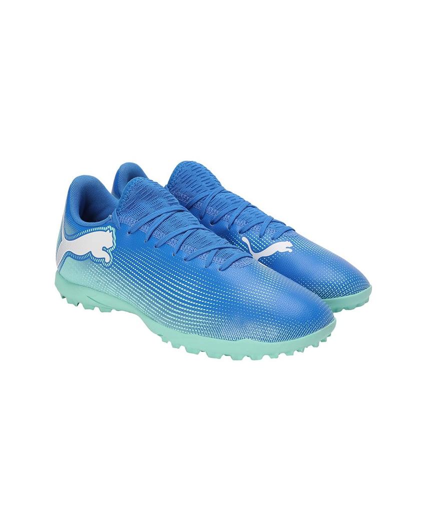 Футбольные бутсы Тренировочная обувь Future 7 Play TT 107943 2024 Цвет Hyperlink White см [Puma] Мужская Осень/Зима Синий/Мятный (01) +27,5