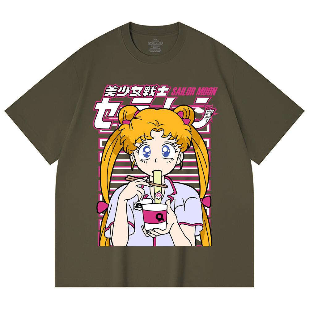 230 г/м² 100% хлопок Футболка унисекс с принтом Sailor Moon V3 Минако, плотный хлопок