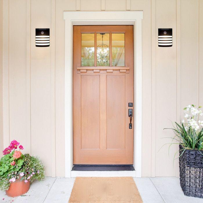 Солнечный настенный светильник - Черный - Датчик движения - LED - Автономный - IP44