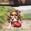 Christmas Deer Car Pendant With Acrylic Material And Cartoon Style For Festive Vehicle Decor