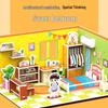 Children's 3D Cardboard Puzzle: Small House Furniture Model
