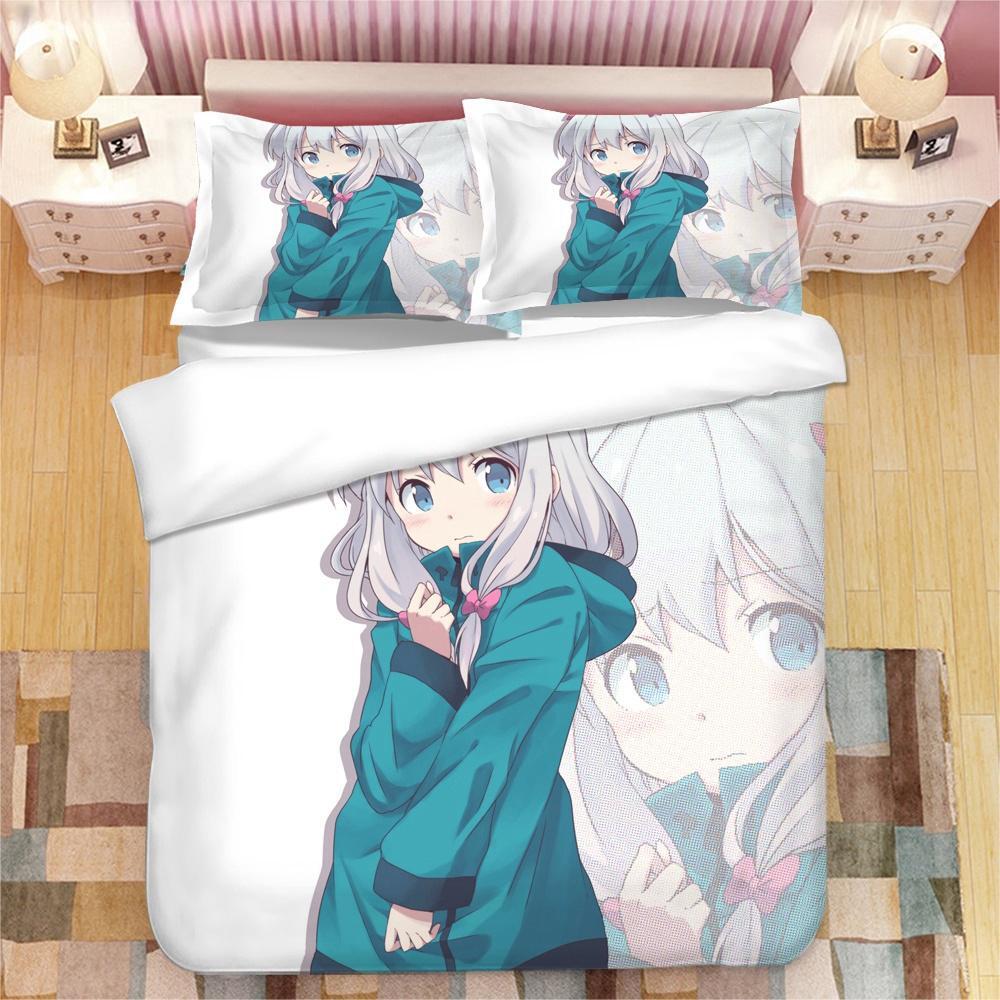 Аниме-девушка Изуми Сагири 3D-печатный комплект постельного белья King Duvet Cover Pillow Case Одеяло Cover Постельное белье Постельное белье Домашний текстиль
