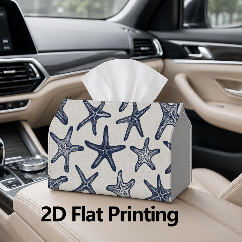 1pc, 2D Flat Printing, Tissue Box Starfish Pattern Printed Tissue Box, Suitable for Home, Car, And Party Decoration Tissue Holder, Perfect for Christm
