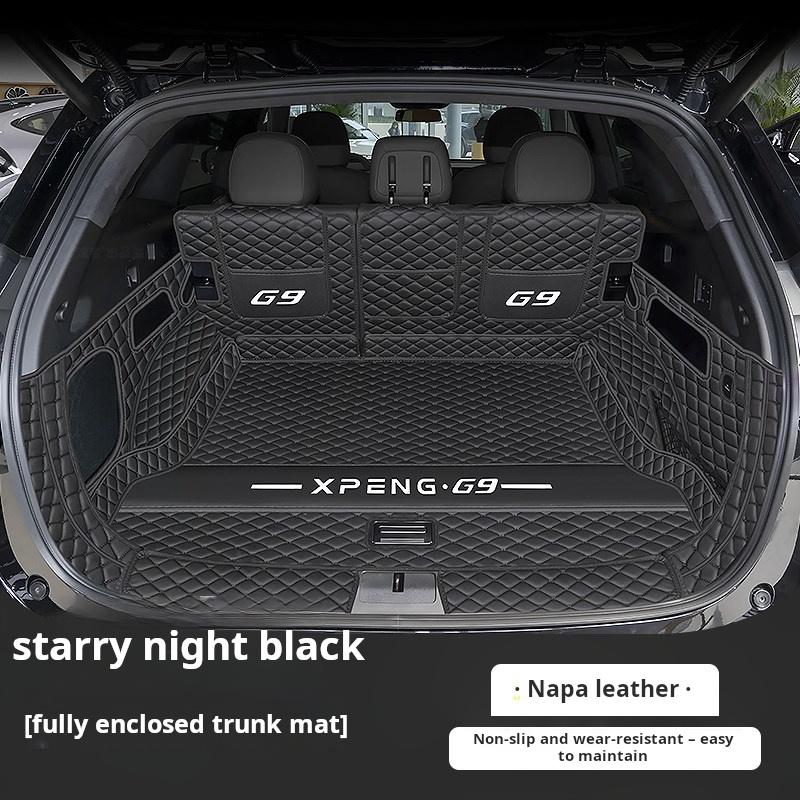 For XPENG G9 2025 2026 Car Styling Fully Enclosed Trunk Pad Leather Trunk Mat Backrest Pad Auto Modification Premium Accessories