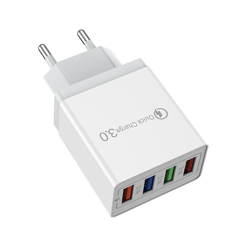 4-портовое USB-зарядное устройство Quick Charge 3.0 для iPhone Samsung Xiaomi планшета настенный адаптер для зарядки мобильного телефона вилка ЕС США быстрая зарядка