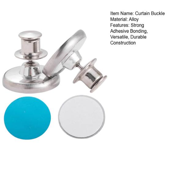 2 шт. Магнитные подхваты для штор Сильный клей Высокая термостойкость Сплавные пуговицы Двусторонние шторы