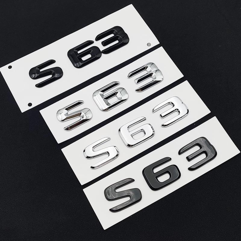 cxjva7 3D ABS Chrome S 63 Logo S63 Emblem Letters Sticker Car Trunk Badge Decal For S63 C217 Accessories