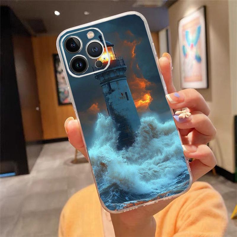 Чехол для телефона Carcasa Funda Для iPhone 17 Pro Max Air 16 15 14 13 Pro Max 15 16 Pro 15Plus Чехол Маяк