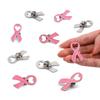 10Pcs Women Brooches Pink Ribbon Lapel Pins Breast Cancers Awareness Badge Pin Heart Shape Brooches for Women Girl
