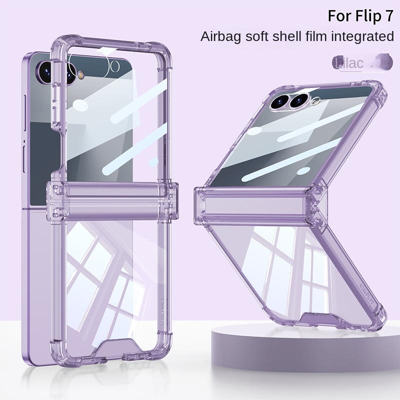 Чехол для Samsung Galaxy Z Flip 7 Мягкий Прозрачный Подушка Безопасности Ударопрочный Защитный Задний Чехол Для Z Flip 7 Полное Покрытие Оболочка Телефона