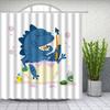 Funny Bathing Pig Duck Shower Curtain Cartoon Animals Alpaca Dinosaur Children Bathroom Decor Fabric Bath Curtains with Hooks