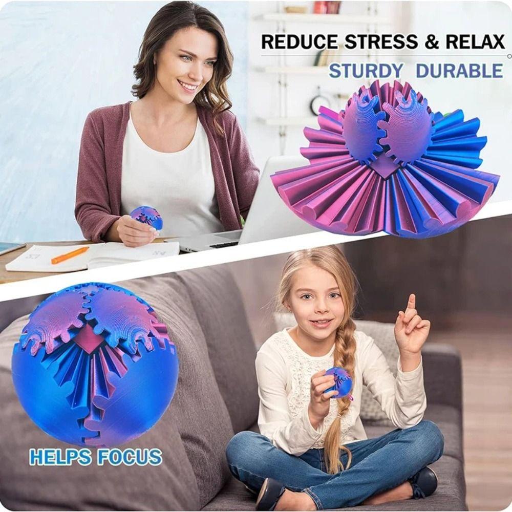 Gear Sphere 3D Gear Ball Relaxing Deformation Spin Ball 3D Printed Gear Ball Дети Взрослые