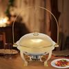 8L Gold Chafing Dish with Round Lid, Buffet Server and Food Warmer, Large Capacity Stainless Steel Chafer for Catering, Party