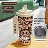 Large Capacity 316 Stainless Steel High Value Double Drink Thermos Cup Seven Labubu Cloth Straw Car Coffee Cup