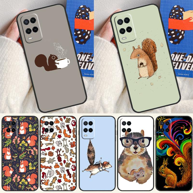 Мультяшная Белка Для Oppo A74 A94 A54 A80 A78 A98 A40 A60 A18 A38 A58 A15 A17 A77 A57S A16 A76 A96 Чехол для телефона