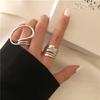 2pcs/set New Fashion Exaggerated Distorted Lines Geometric Rings Set Party Jewelry Minimalist Jewelry Party