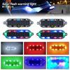 4Pcs Flashing Mode LED Warning Light Solar Powered Motorcycle Tail Lights Emergency Use