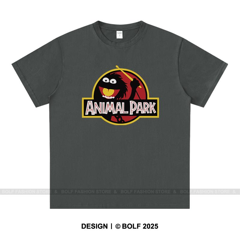 Мужская футболка Animal Park, 100% хлопок, свободные футболки с принтом дикой природы для мужчин, топ Jungle Adventure Nature Lover