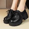 Platform British Style Small Leather Shoes Women's 2025 Spring and Autumn New Work Women's Shoes Fashion Black Loafers Jk Single Shoes