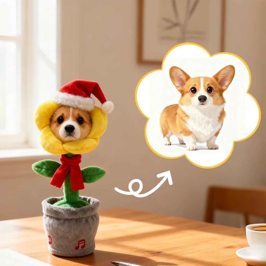 Customized Christmas Model Rechargeable Swing Singing And Talking Sunflower Toy