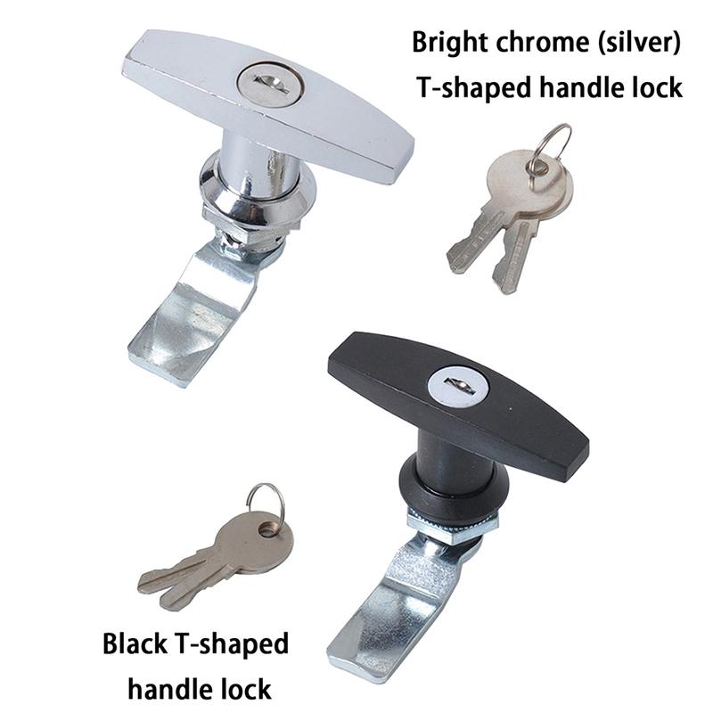 Universal RV T-Handle Door Lock with 2 Key Truck Cap Locking Trailer Toolbox Drawer Cabinet Door Lock for Caravan Truck