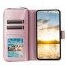 Чехол для Samsung Galaxy S25 FE с 9 отделениями для карт, карманом на молнии, кожаный чехол для телефона из полиуретана с ремешком на запястье