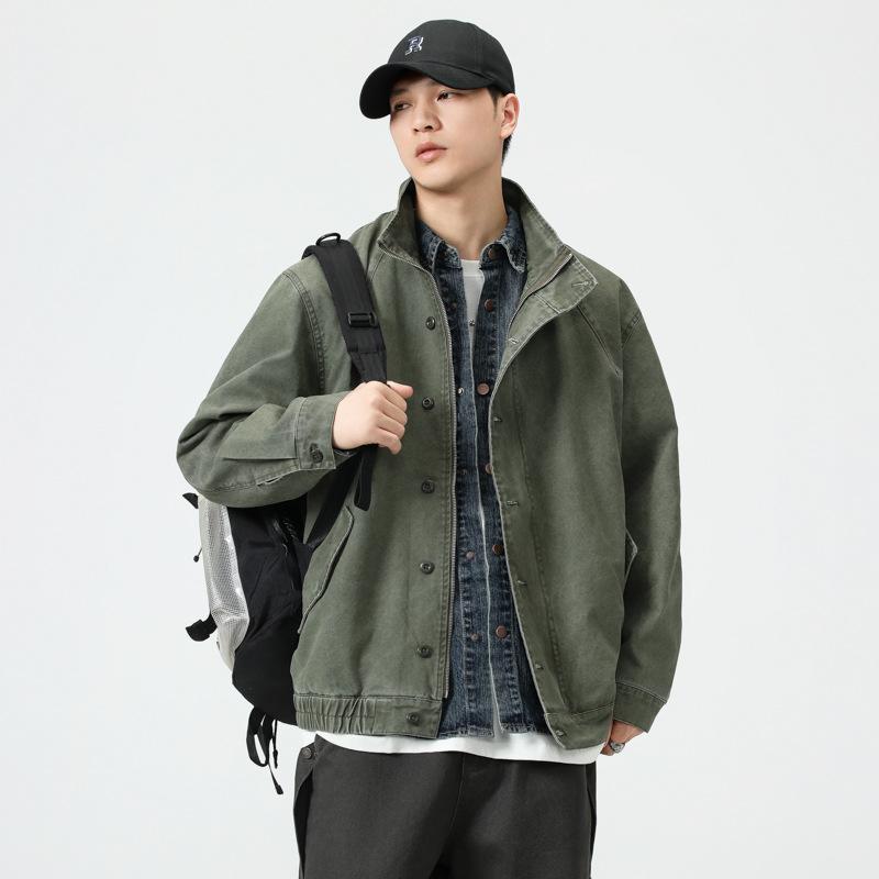 American Retro Denim Jacket Men'S Loose Large Size Jacket Versatile Casual Top Trendy Brand