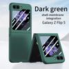 Чехол для Samsung Galaxy Z Flip 5 5G, ультратонкий чехол на ощупь, сплошной цвет с закаленным стеклом, полный чехол на 360 градусов для Z Flip5