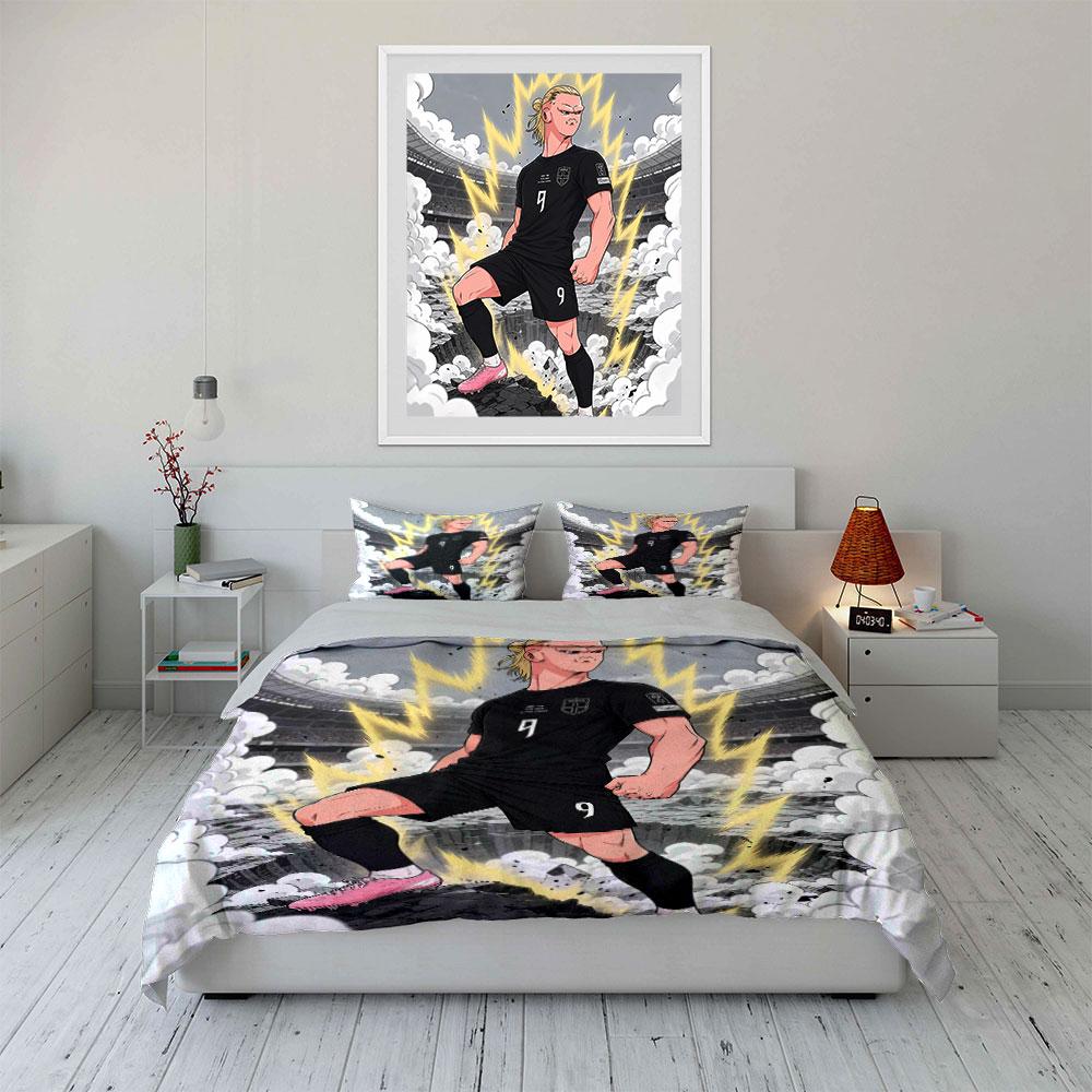 "Soccer Player Lightning Design" Bedding Duvet Cover Set Duvet Cover Pillowcases (1 * Duvet Cover 2 * Pillowcases, without duvet insert)