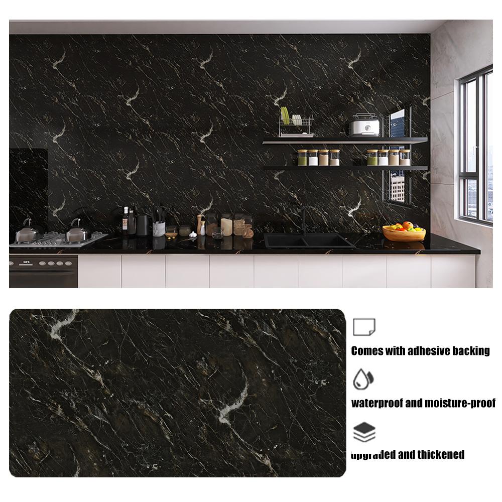 Marble Oil Resistant 40cm Kitchen Sticker Self-adhesive Waterproof Cabinet Stove Top Wallpaper Desktop Bathroom Decoration