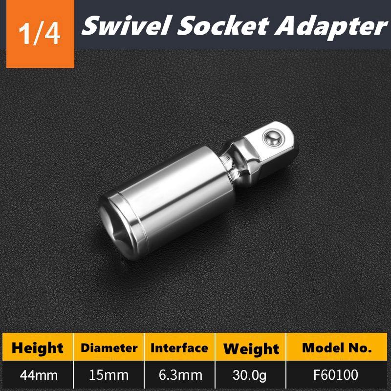 Universal Joint Socket Set, 1/4” 3/8” 1/2” Drive Swivel Socket Adapter Set, Premium Chrome Vanadium Steel Universal Joint Socket