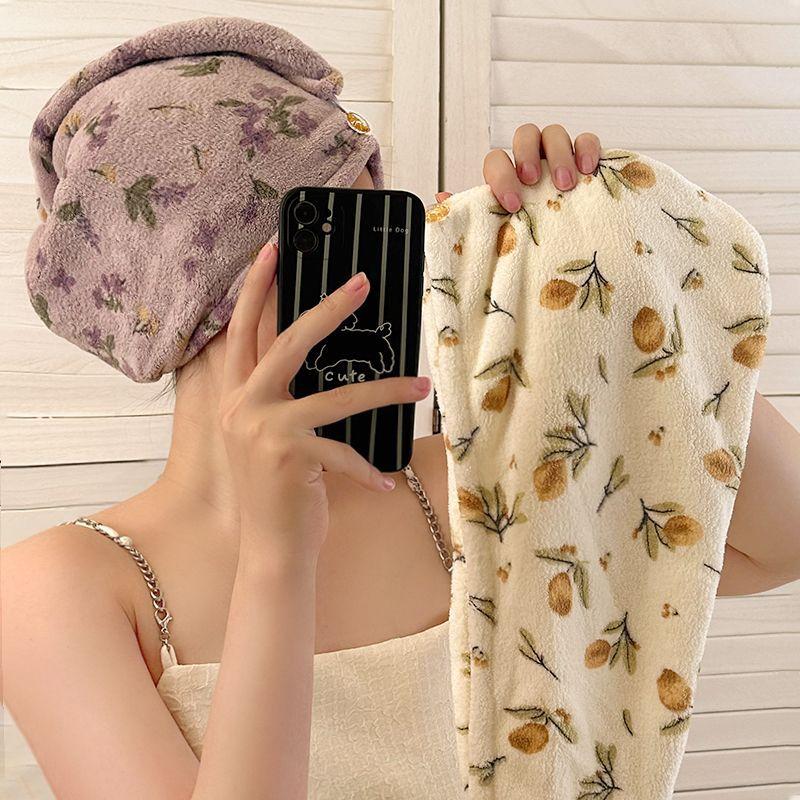 Быстросохнущая шапочка для волос, супер впитывающая мягкая банная женская головная полотенец для девочек, милое полотенце для волос, сухая шапочка для волос