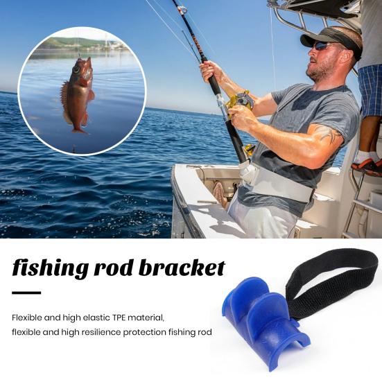 U-shaped Fishing Rod Holder with Fastener Tape Non-Slip Design Compact Size Portable Fishing Pole Bracket Support Accessories