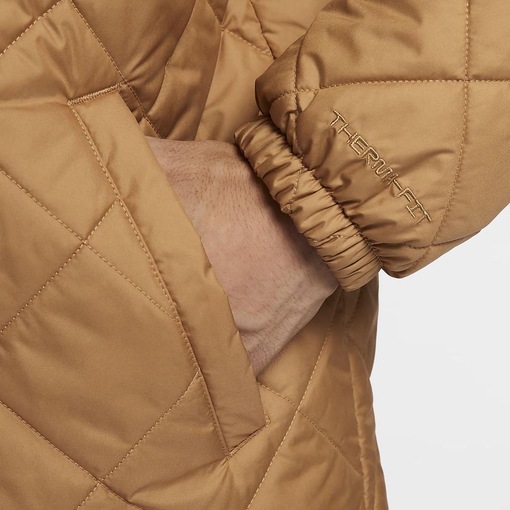 Nike Однотонная спортивная теплая модная куртка мужская куртки цвета хаки FZ0635-224