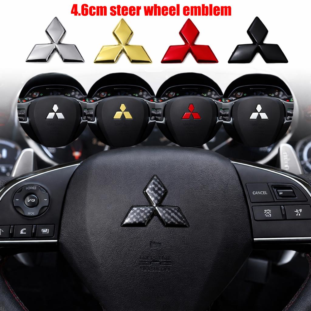 1pcs 46mm ABS overlay steer wheel emblem Sticker Car Steering Wheel Car Interior Emblem Car styling Accessories For Mitsubishi