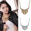 Women's Vintage Ethnic Hollow Knot Drop Pendant Statement Necklace Jewelry