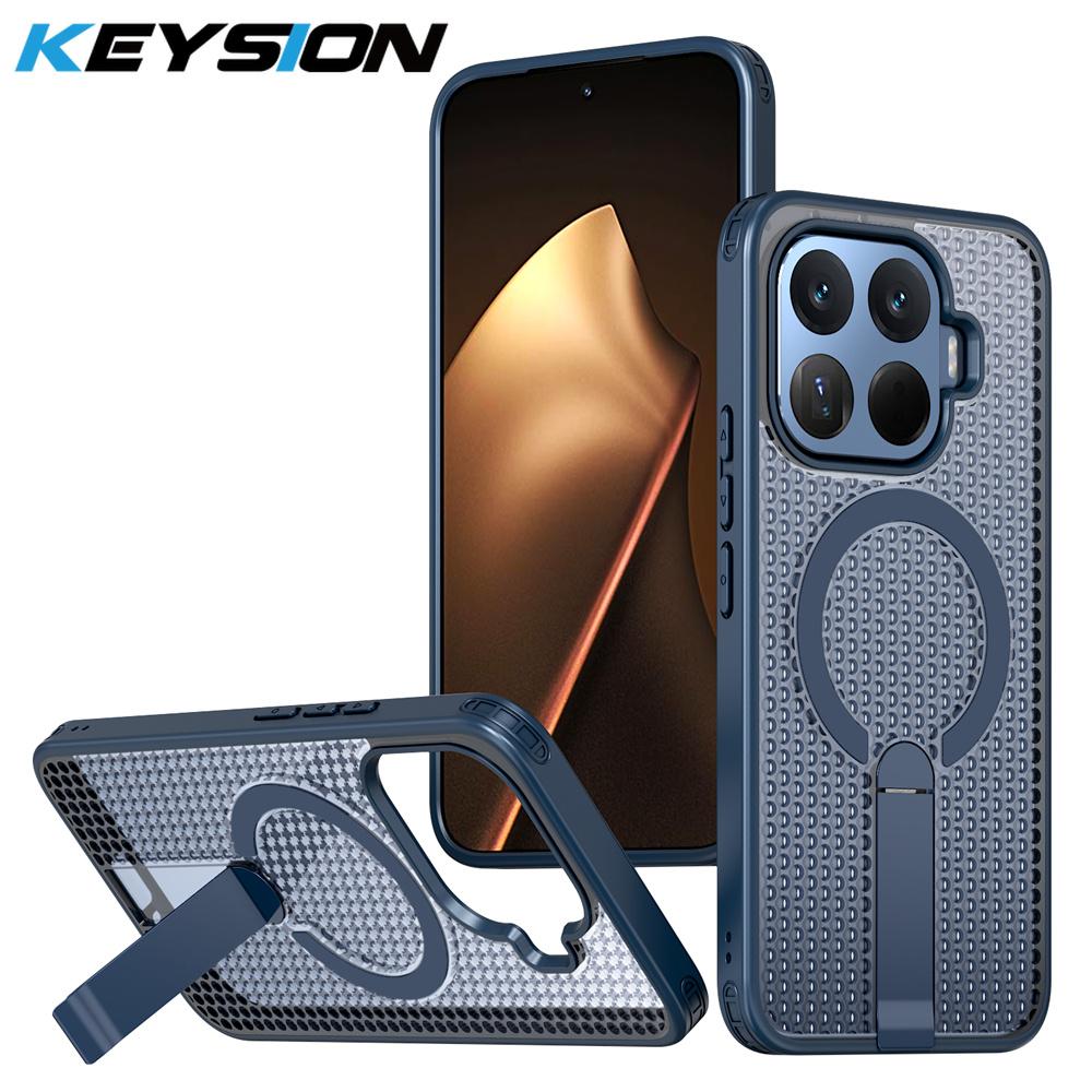KEYSION Магнитный чехол с полыми элементами для рассеивания тепла для Xiaomi 17T Pro 5G, охлаждающий, со скрытой подставкой, противоударный чехол для телефона для Xiaomi 17T 5G