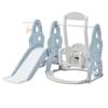 OSJ Slide Swing Playground Slider Swing Kids Park Basketball Goal Indoor Outdoor Large Playground Birthday White X Blue Children's