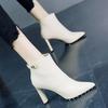 Heeled New In Very High Heels Winter 2024 Women's Ankle Boots Footwear Autumn Female Short Shoes Designer Luxury Trend Booties