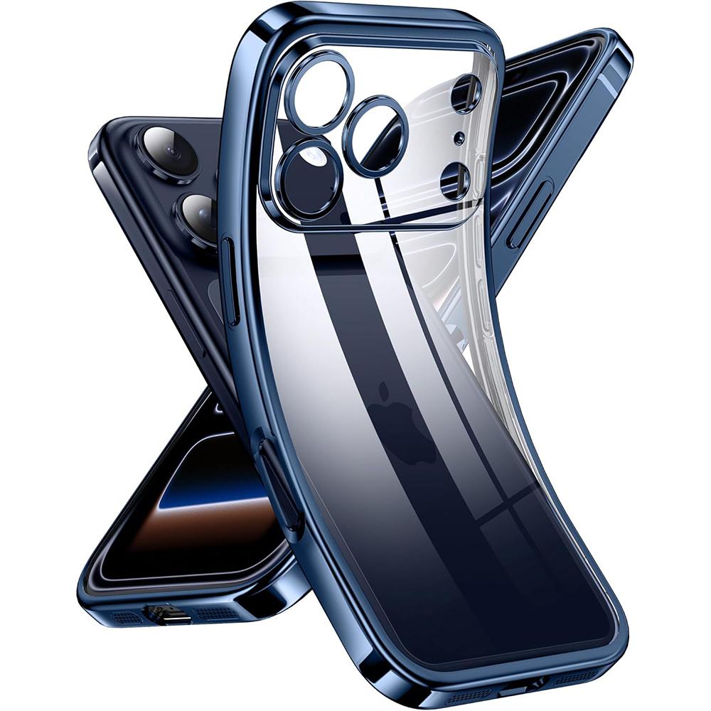 Роскошный Силиконовый Мягкий Чехол с Блестками и Покрытием для iPhone 17 Air 16 16E 15 14 13 Pro Max Plus Прозрачный Чехол Ударопрочный TPU Оболочка