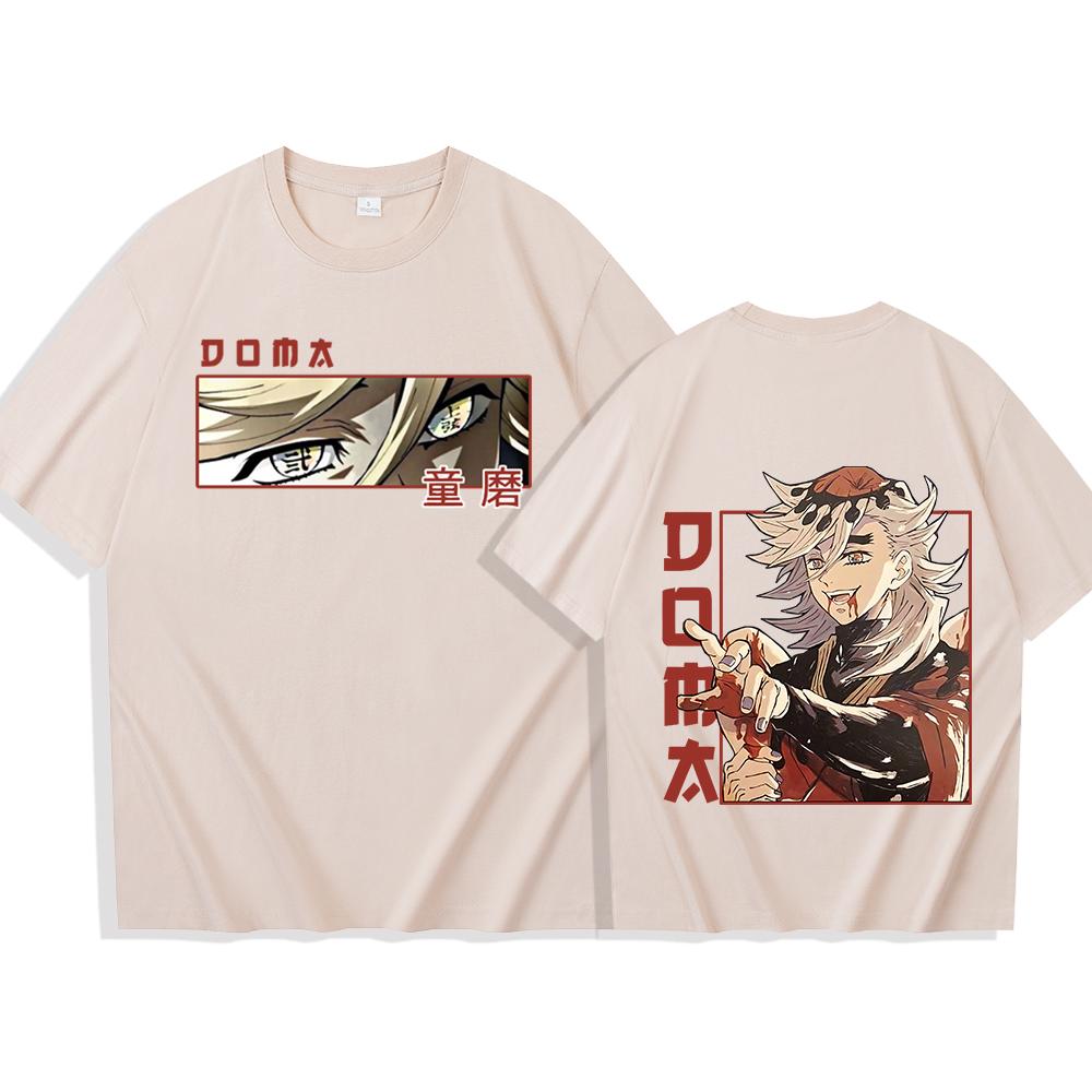 2025 Аниме Demon Slayer Douma Футболки Мужские Женские Летние Повседневные Рубашки С Коротким Рукавом O-образным Вырезом