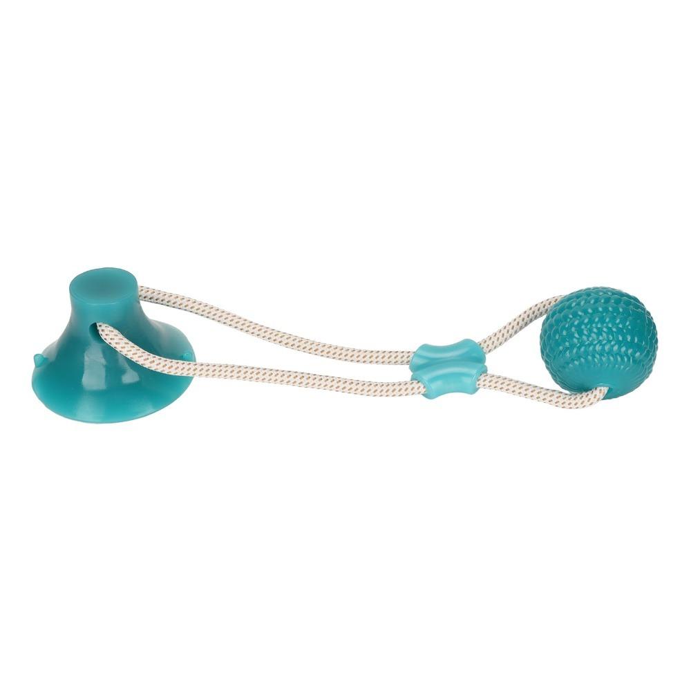 Green Spherical Suction Cup Dog Toy Braided Rope Dog Molar Chew Toy Self Play Pet Toy  Indoor Play