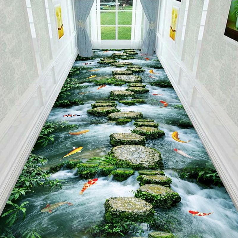 3D Long Corridor Carpets for Hallway Living Room Decoration Home Household Anti-skid Floor Mat Hotel Lobby Area Rug
