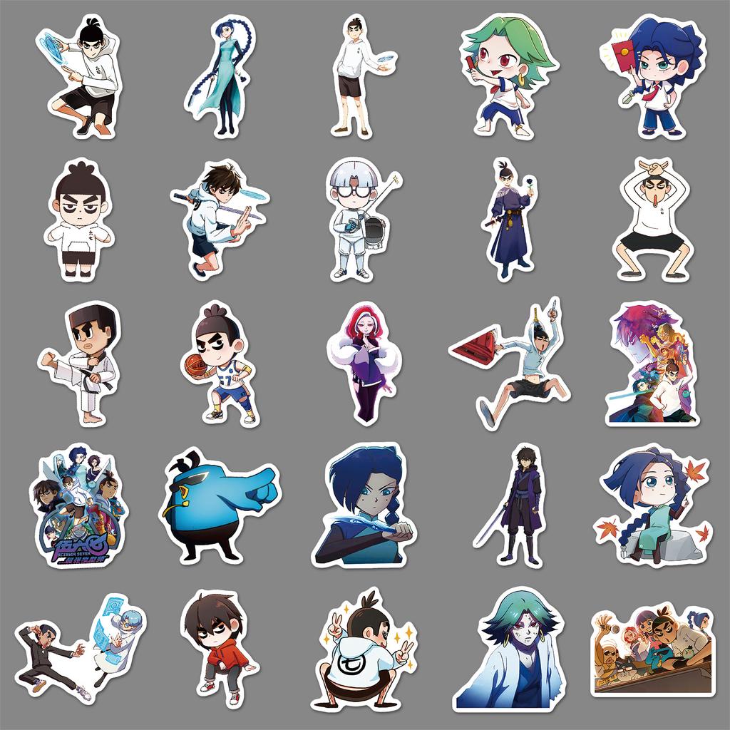 50 Граффити Наклеек Мультяшные Китайские Комиксы Креативное Украшение Ноутбук Планшет Марлевые Наклейки
