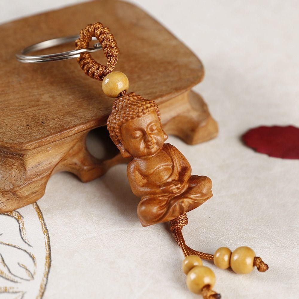 Брелок Авалокитешвара из персикового дерева, брелок с лотосом Шакьямуни, брелок с лотосом Авалокитешвара, подарок