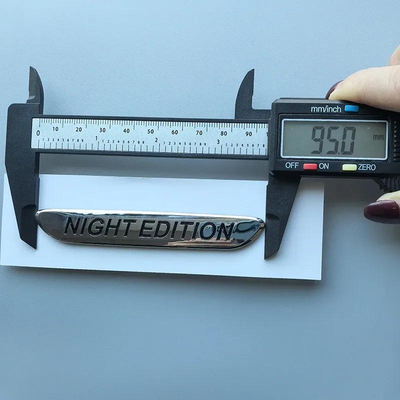 3D Edition 1 NIGHT EDITION ABS Car Emblem Fender Side Doors Blade Badge 3D Sticker Chrome Glossy Black