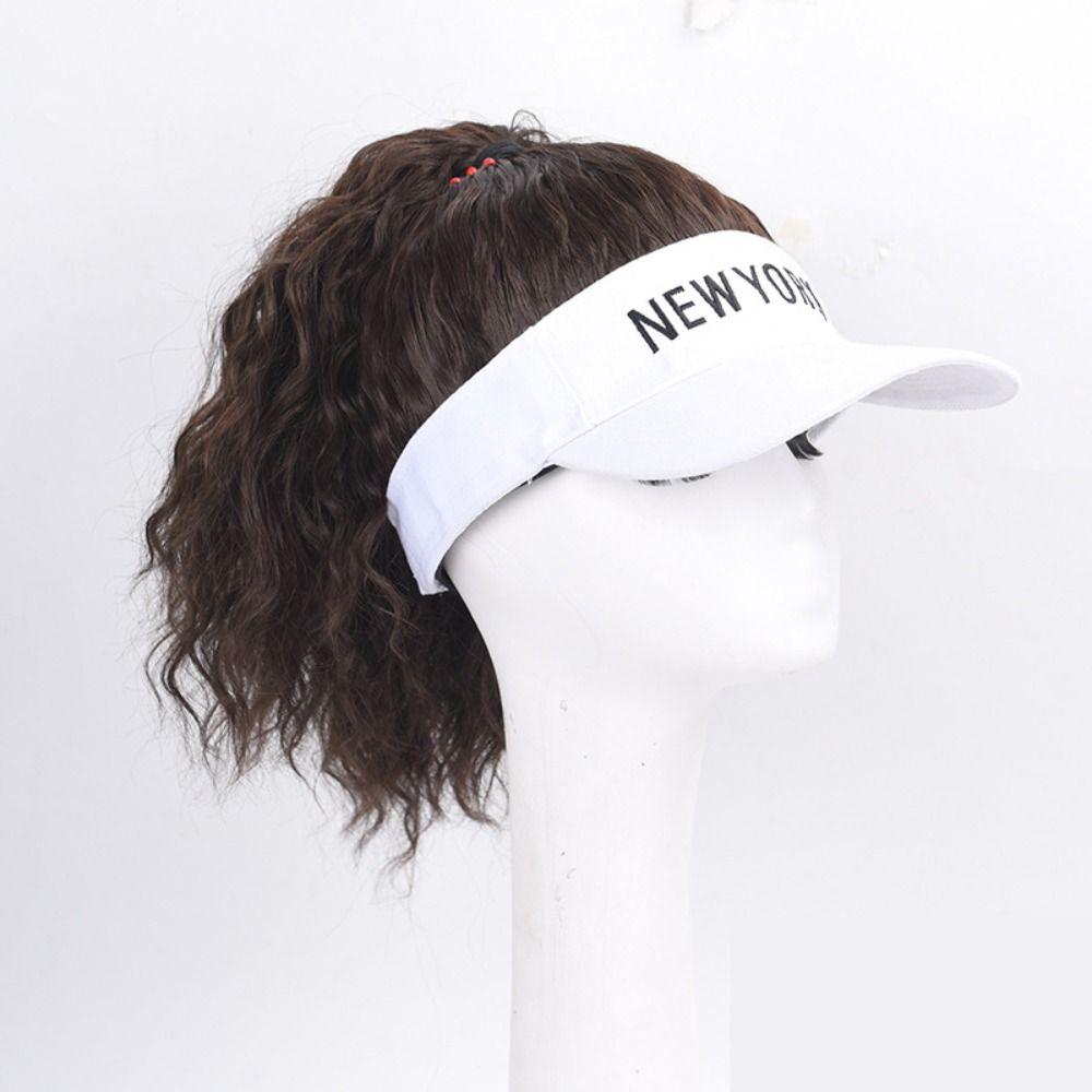 Носите Натуральные Накладные Волосы Гольф Кепка Хвост Пони Искусственные Волосы Шляпа Тень Бейсболка Парик Короткий Волнистый Хвост Пони