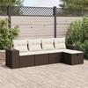 VidaXL Garden Lounge Set with Cushions 5 Pcs Brown Wicker 3325669